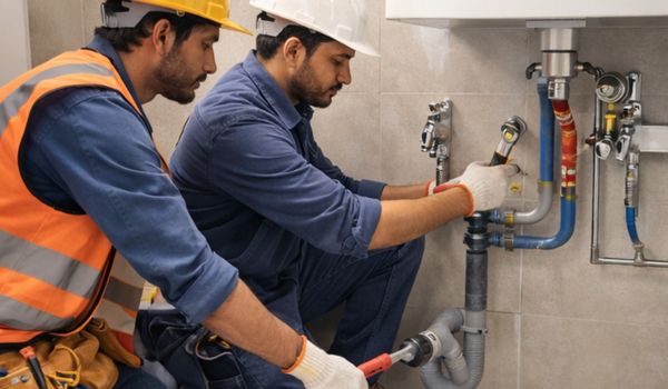 Plumbing work interior